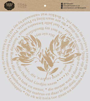 Afrikaans Protea Stencil 30x30cm