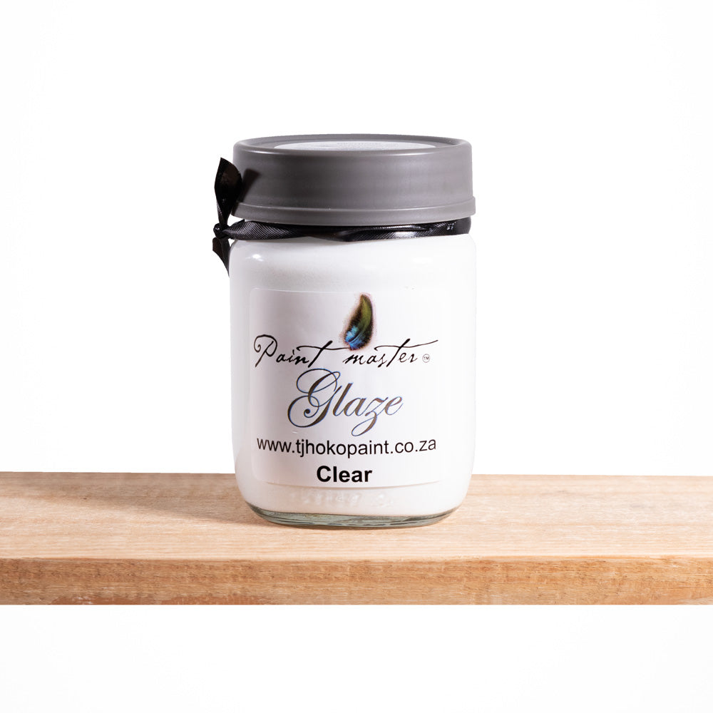 Tjhoko Paint Clear Glaze is a 100% Acrylic water based sealer that can be used to give your Tjhoko painted surface an extra layer of protection and a subtle sheen.