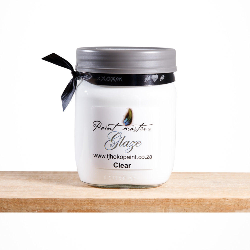 Tjhoko Paint Clear Glaze is a 100% Acrylic water based sealer that can be used to give your Tjhoko painted surface an extra layer of protection and a subtle sheen.