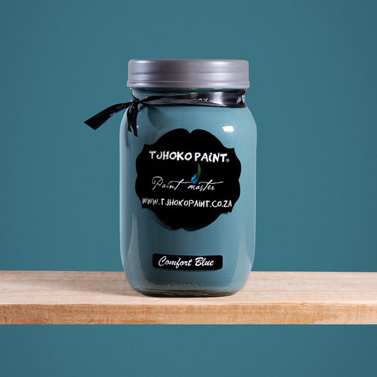 Comfort Blue is a serene shade of muted blue-green, imitating a dark duck egg colour.