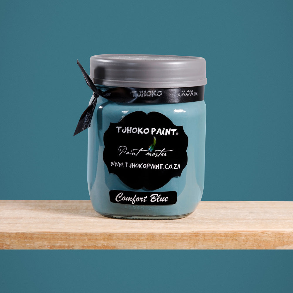 Comfort Blue is a serene shade of muted blue-green, imitating a dark duck egg colour.
