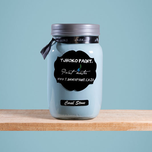 Coral Stone is a serene shade of muted blue with subtle hints of coral green undertones.