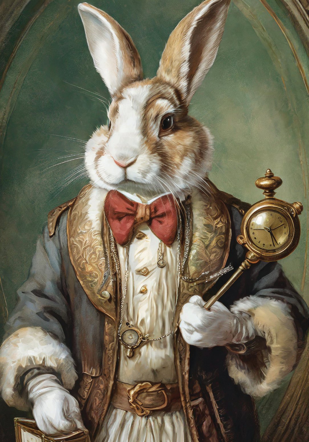 A dapper rabbit, dressed to the nines and ready for adventure