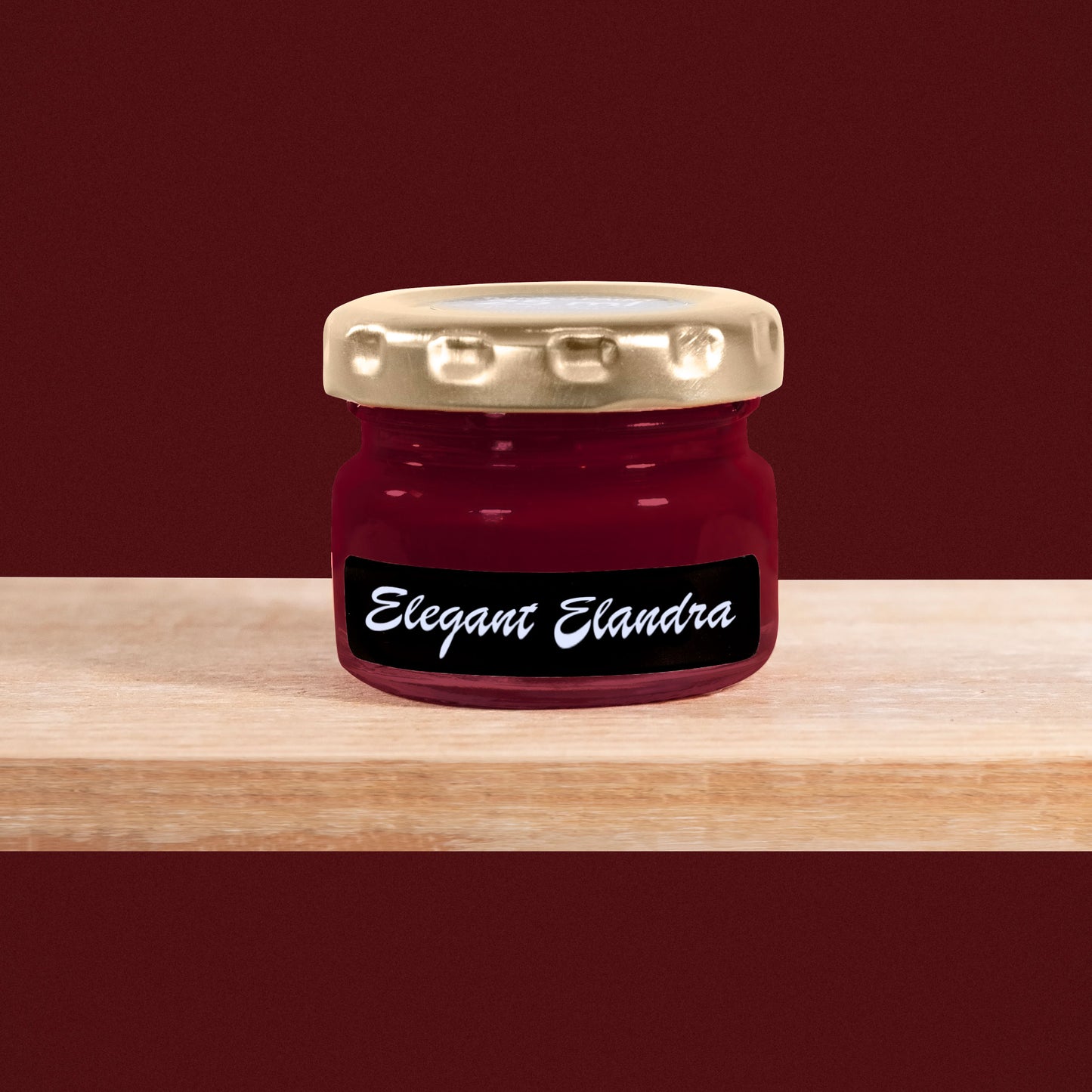 Elegant Elandra is a deep, rich shade of burgundy red, reminiscent of aged mahogany or dark cherry wood.