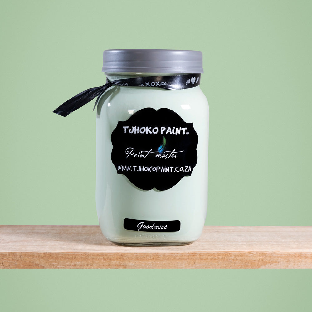 Goodness is a gentle, soothing shade of green reminiscent of fresh spring leaves.
