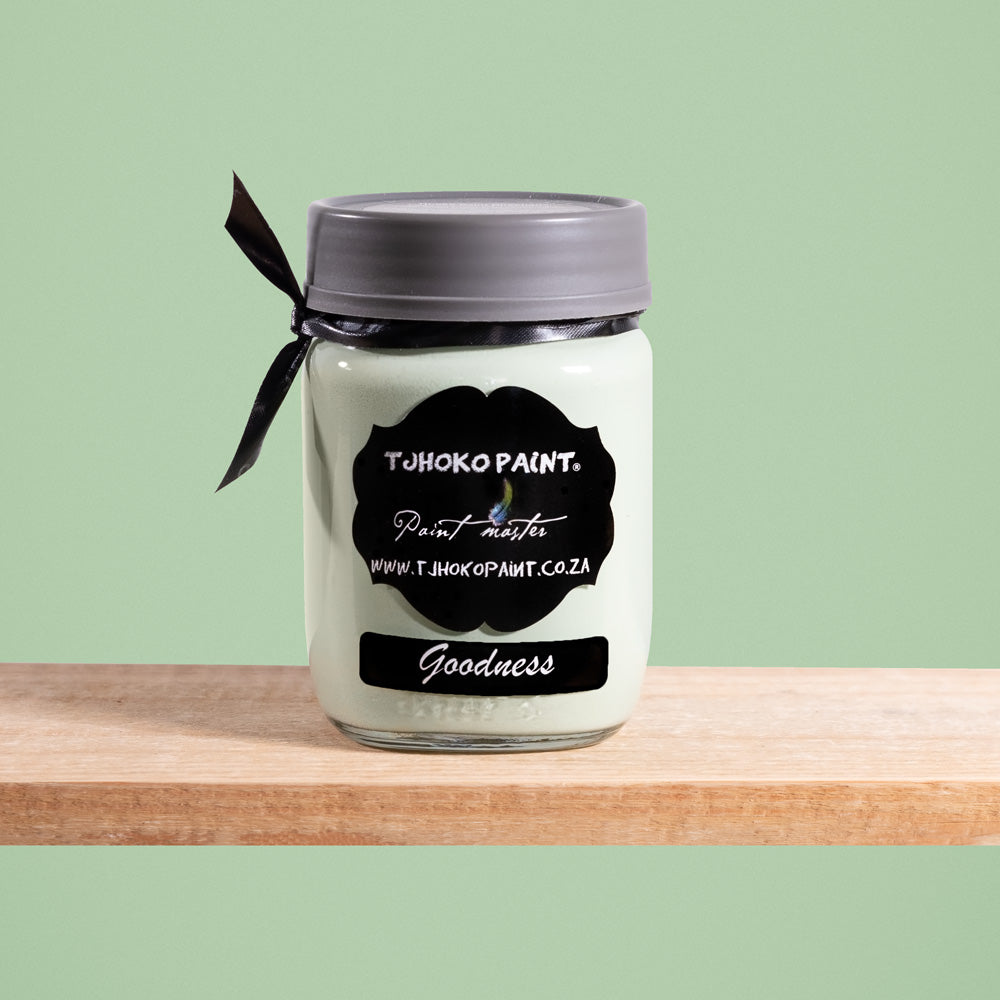Goodness is a gentle, soothing shade of green reminiscent of fresh spring leaves.