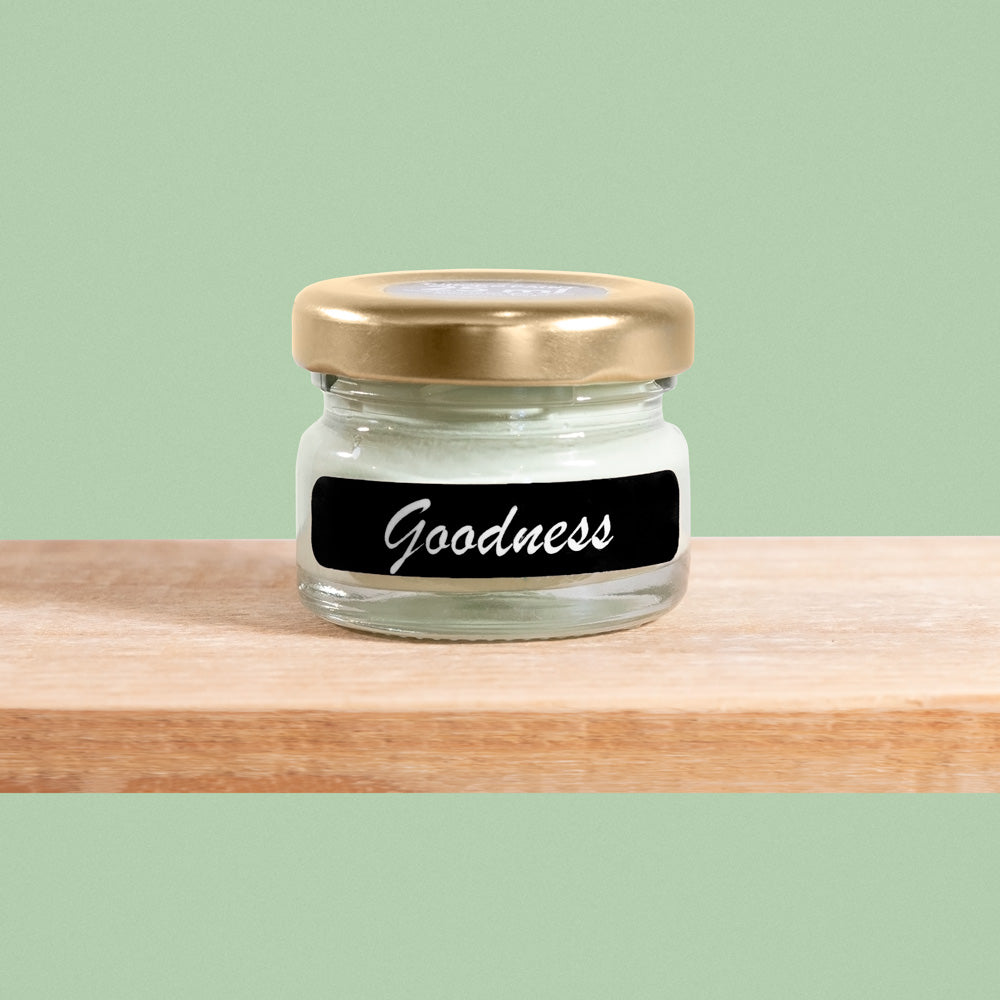 Goodness is a gentle, soothing shade of green reminiscent of fresh spring leaves.