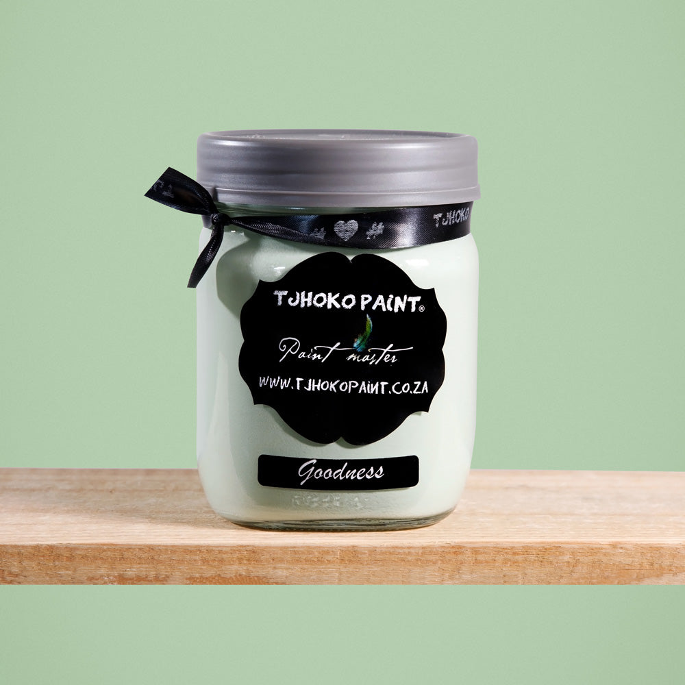 Goodness is a gentle, soothing shade of green reminiscent of fresh spring leaves.