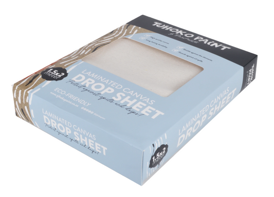 The Tjhoko Laminated Canvas Drop Sheet protects surfaces with its eco-friendly, reusable, and leak-proof design.