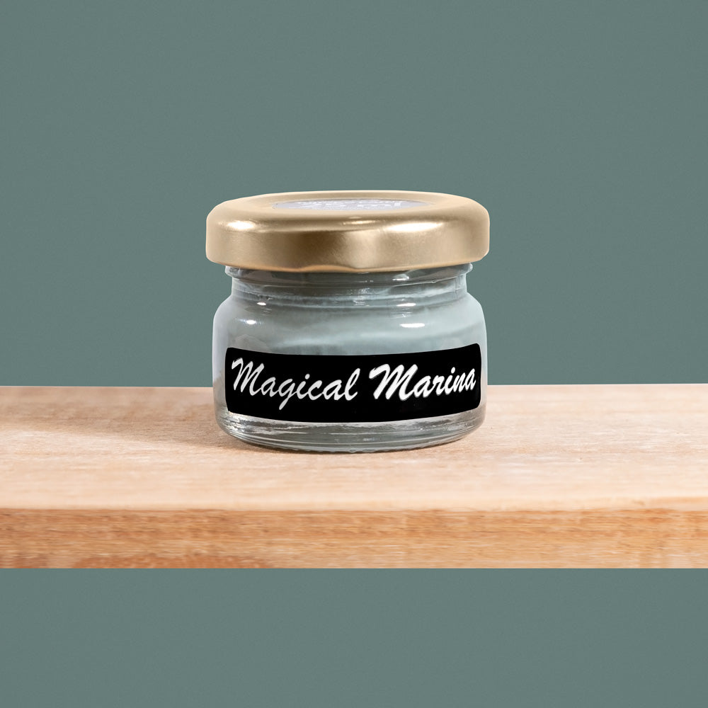 Magical Marina is a serene shade of muted teal, reminiscent of calm waters under a clear sky.