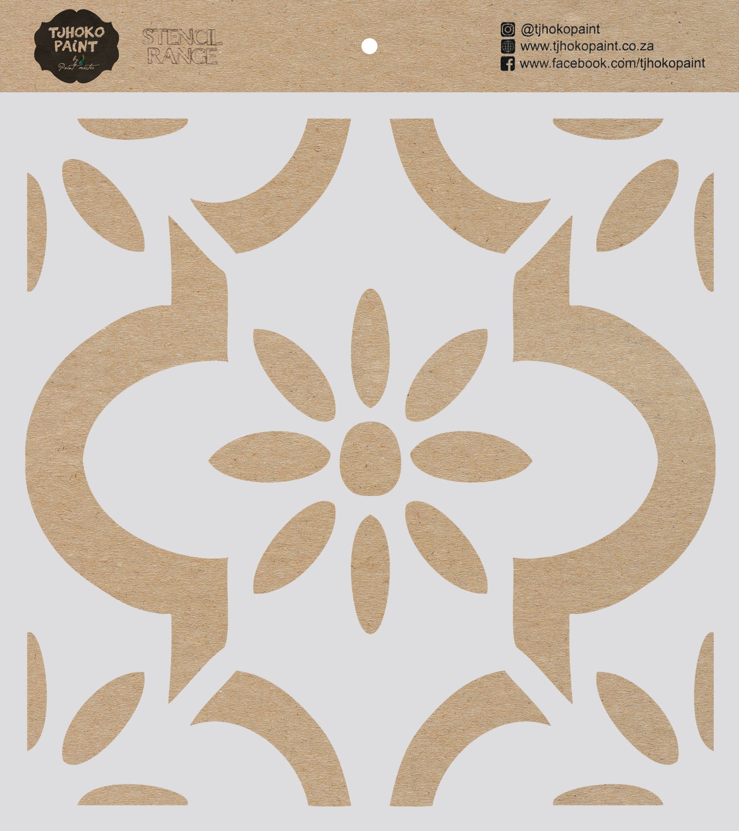 This 15 x 15 cm stencil named "Morocan Blossom" features a simple yet elegant floral motif that radiates a sense of calm and simplicity.