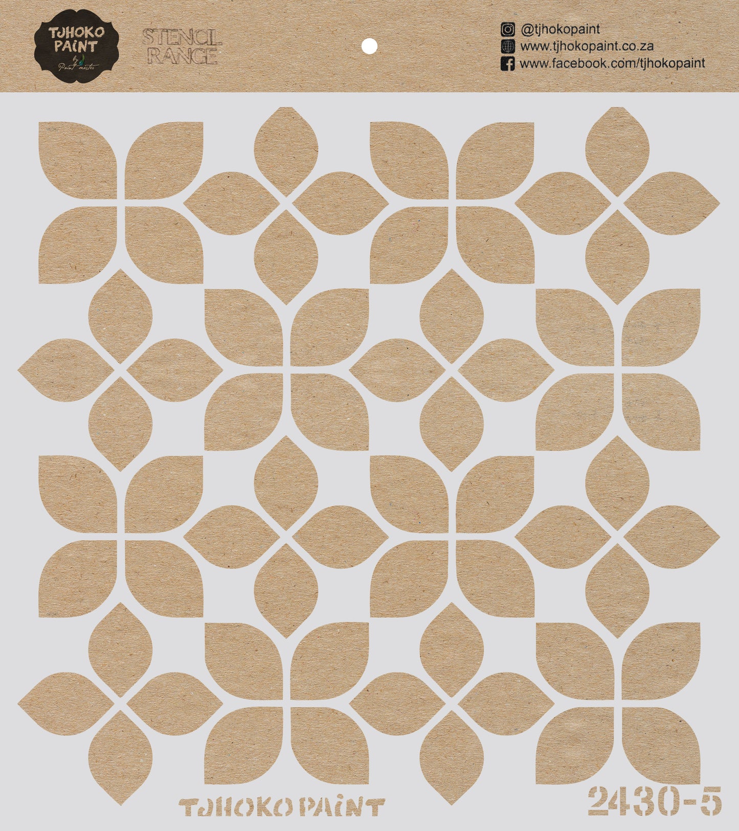 This 30 x 30 cm stencil "Patterned Petals" features a symmetrical, floral-inspired design that radiates elegance and charm.