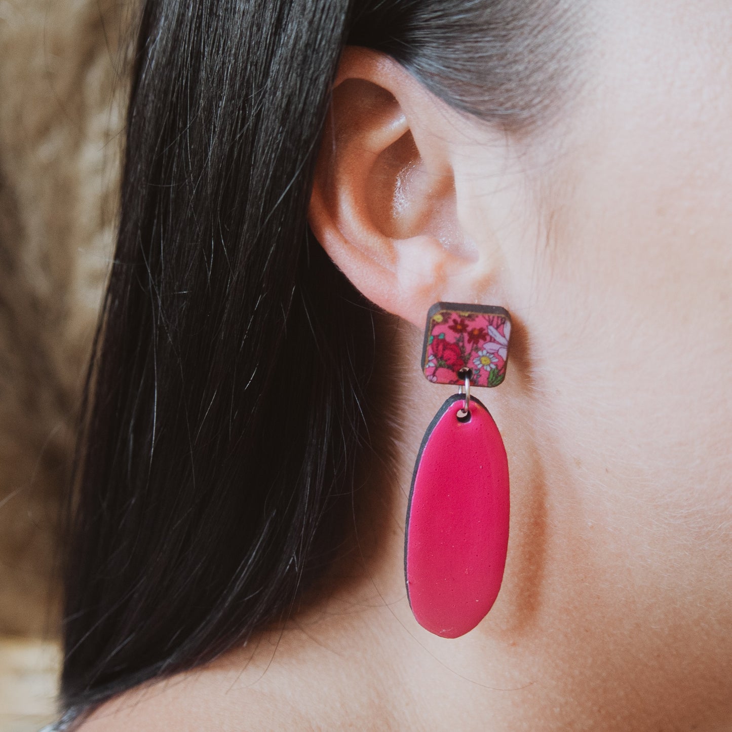 Pretty's Pink Daisies Earrings