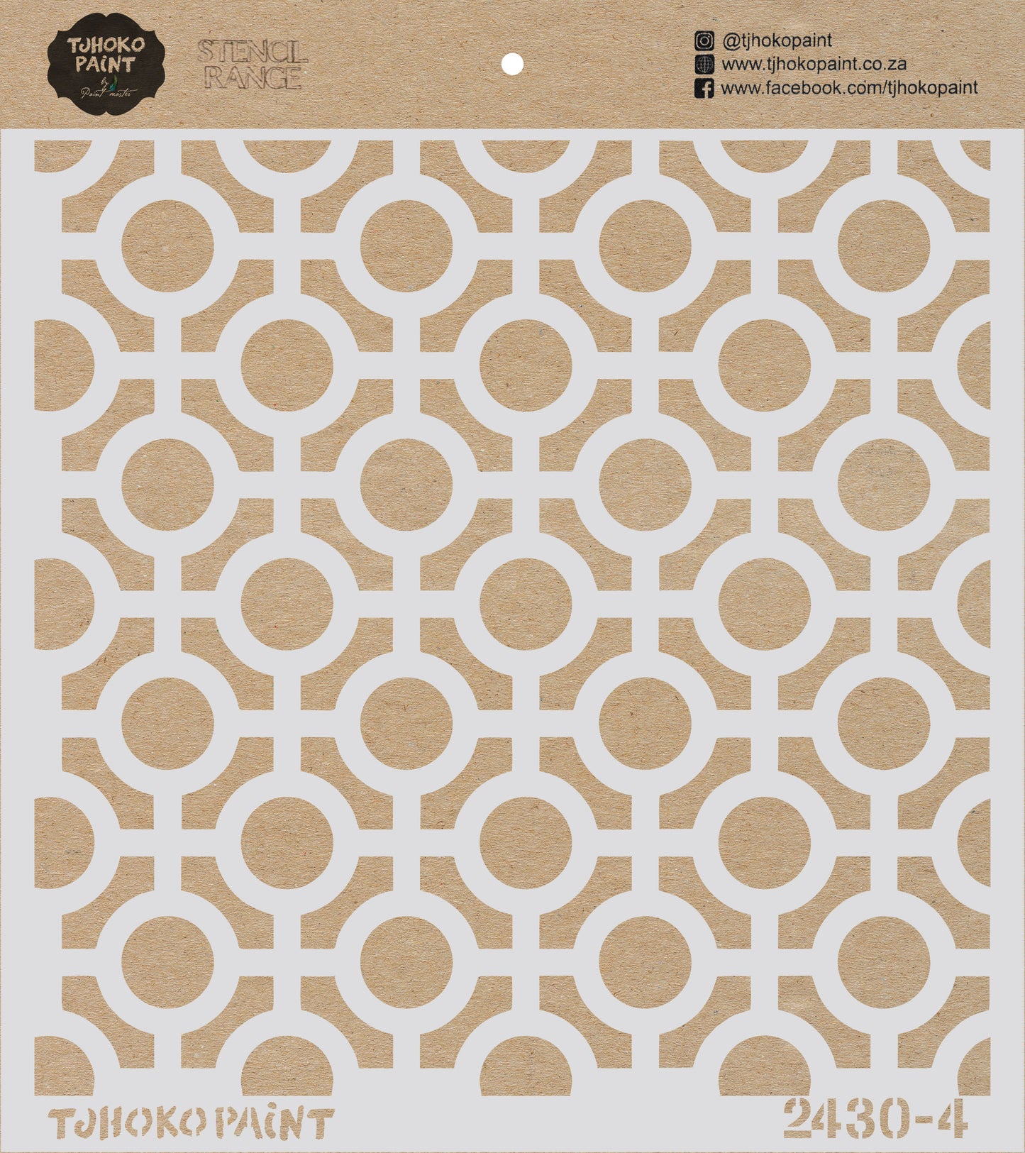 This 30 x 30 cm stencil "Round and Round You Go" is perfect for adding a contemporary touch to your DIY projects