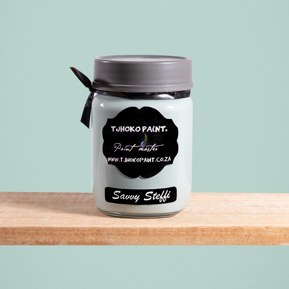Savvy Steffie is a sophisticated shade of muted greenish-blue.