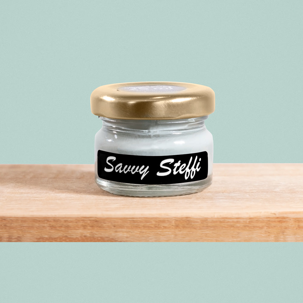 Savvy Steffie is a sophisticated shade of muted greenish-blue.