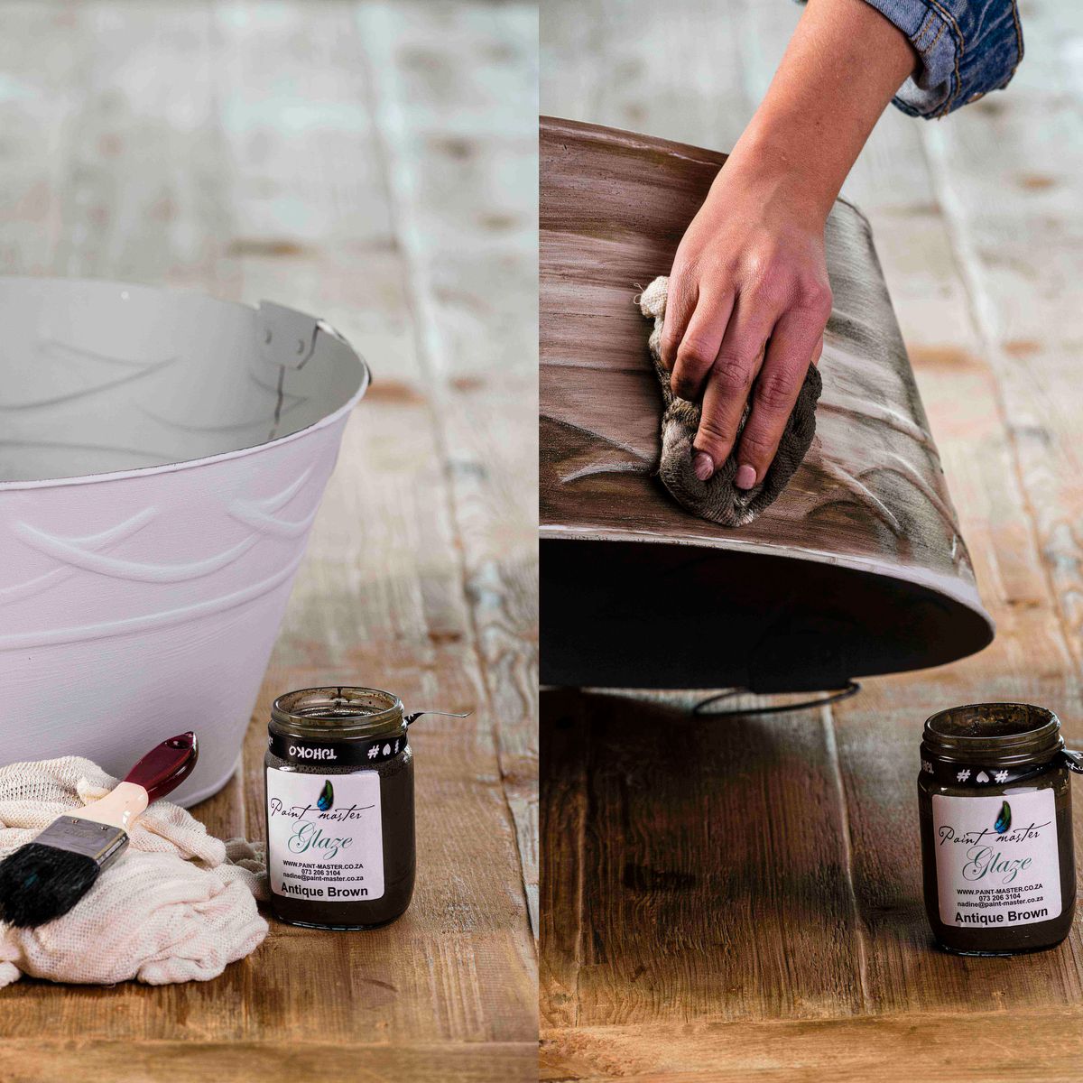 Tjhoko Paint's Antique Brown Glaze is a high-quality glaze that adds depth and dimension to your furniture and decor projects.