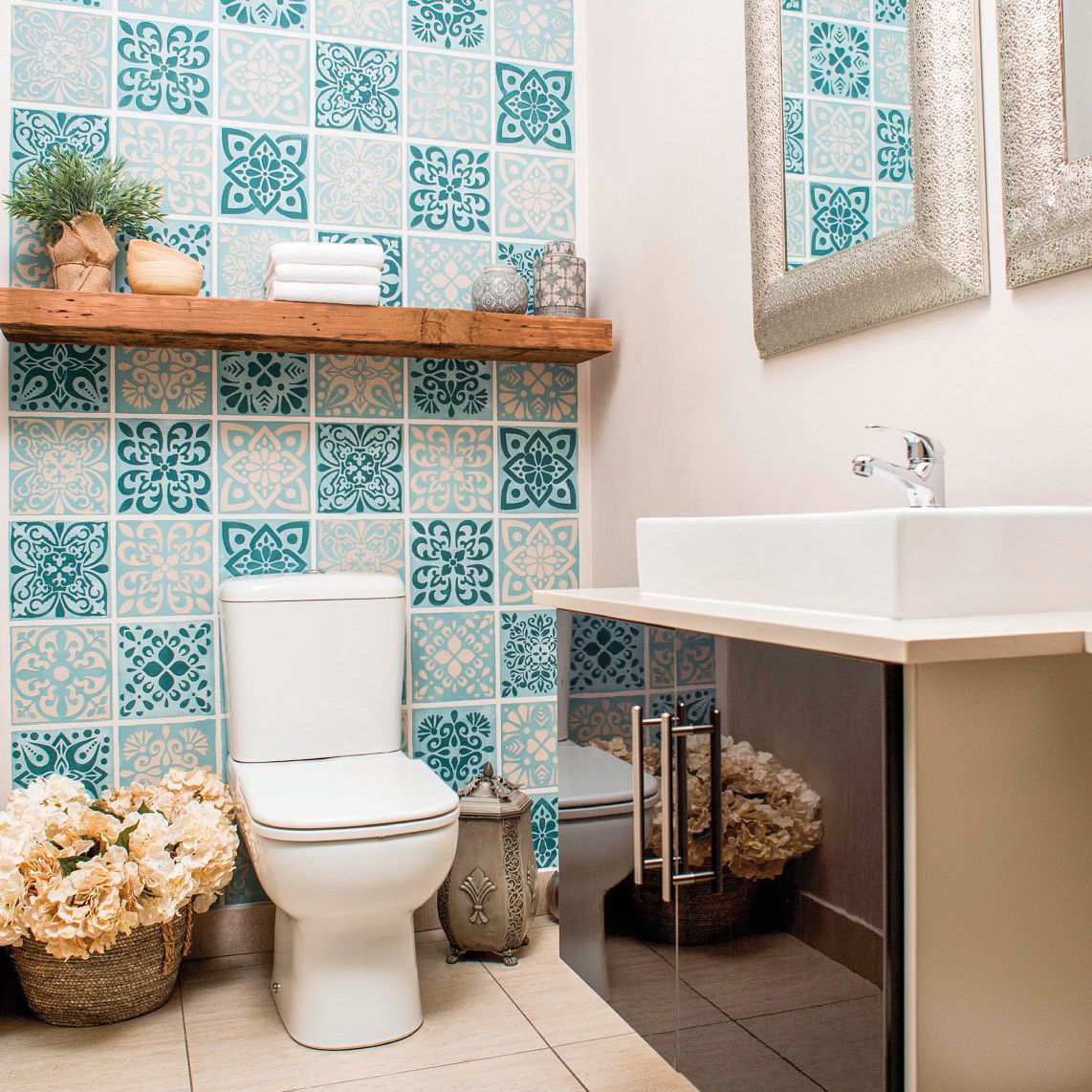 Coral Stone is a serene shade of muted blue with subtle hints of coral green undertones.