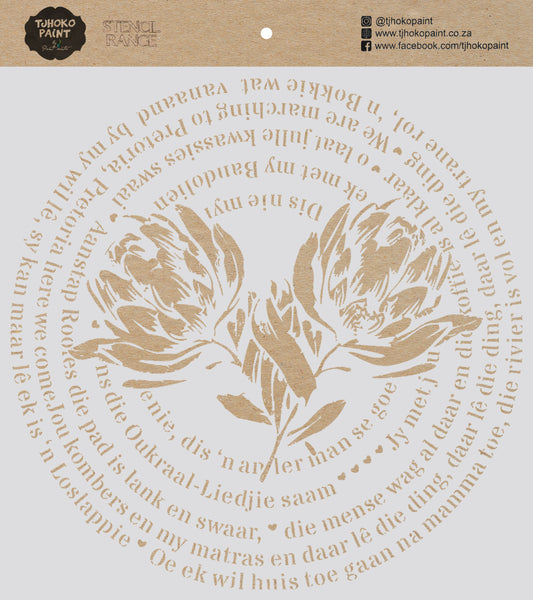 Afrikaans Protea Stencil 30x30cm