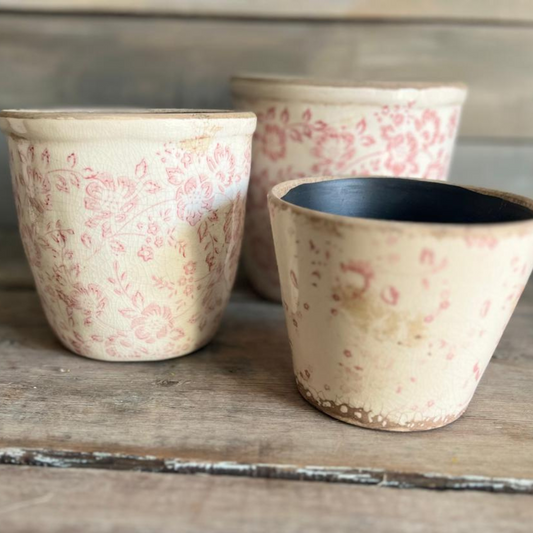 Dusty Rose Vintage Pot Set