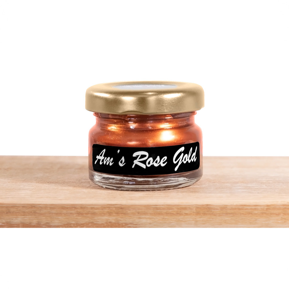 "Am's Rose Gold" by Tjhoko Paint is a striking, water-based, non-toxic metallic paint with a rich coppery-pink hue. 