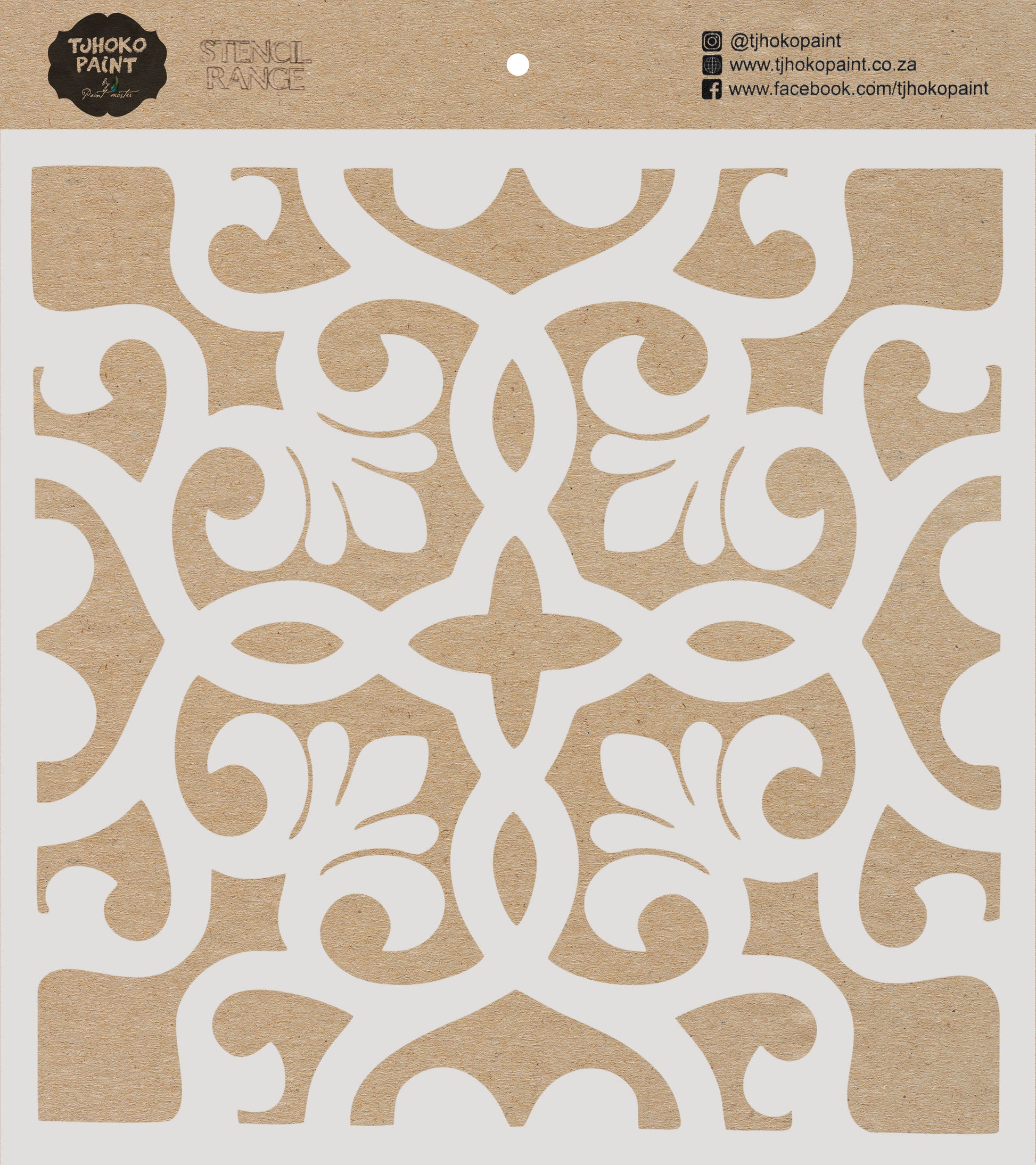 This 15 x 15 cm stencil showcases an exquisite pattern of swirls and florals.
