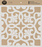 This 15 x 15 cm stencil showcases an exquisite pattern of swirls and florals.