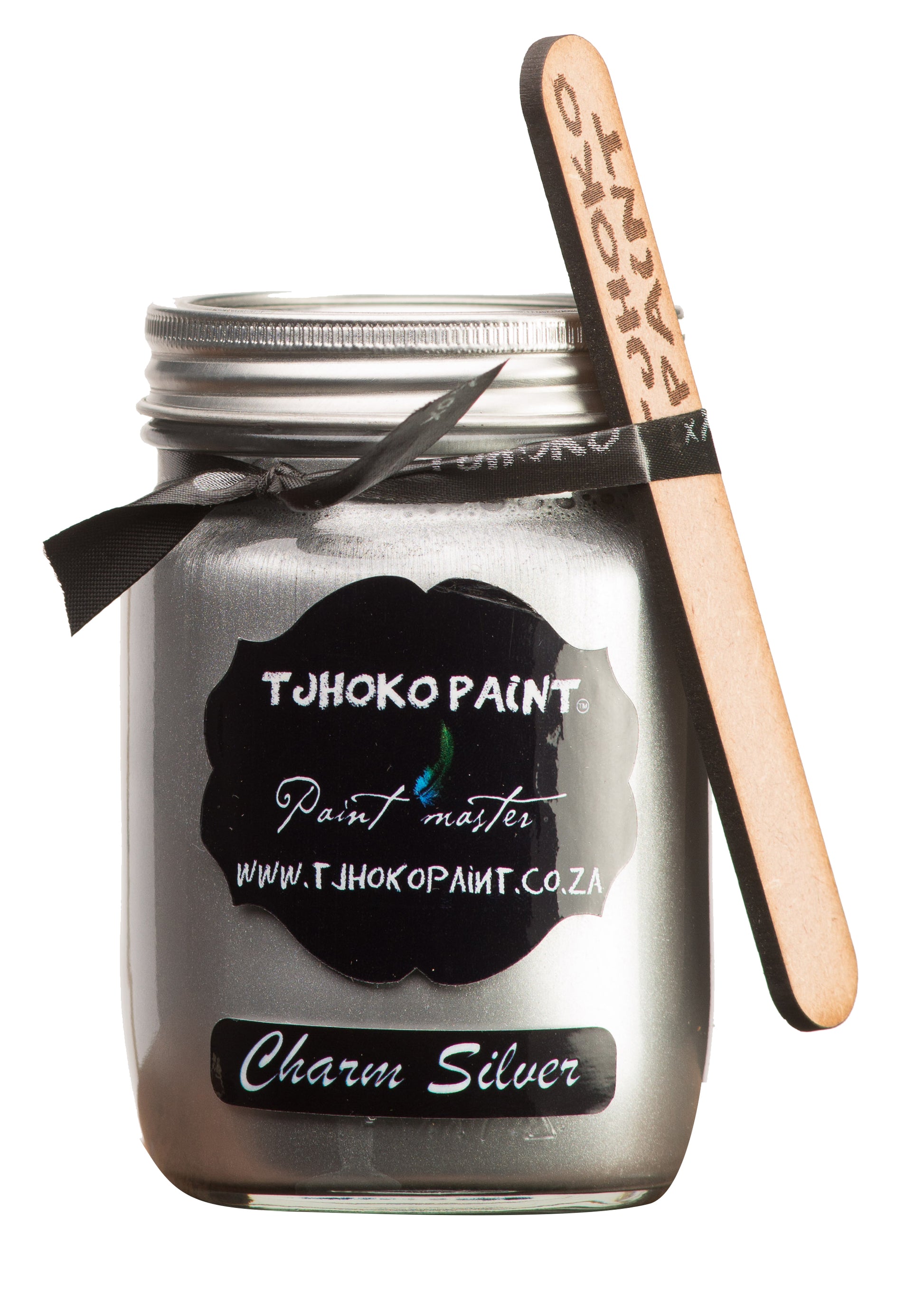 "Charm's Silver" by Tjhoko Paint is a dazzling, water-based metallic paint with a sleek, silver hue.