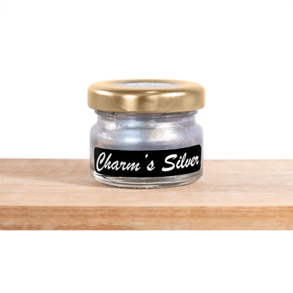 "Charm's Silver" by Tjhoko Paint is a dazzling, water-based metallic paint with a sleek, silver hue.