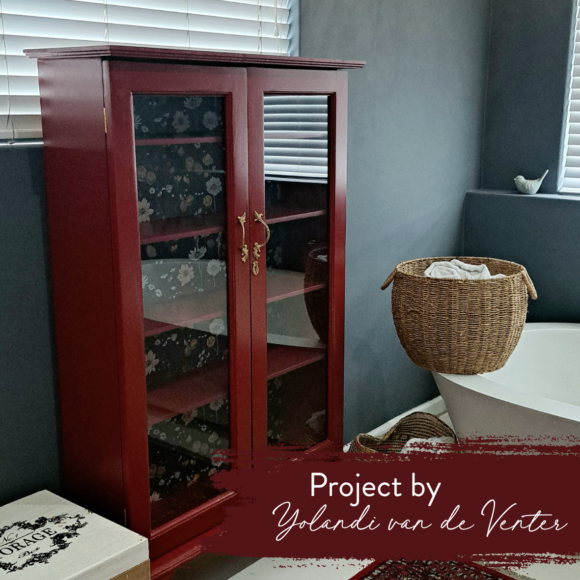 Bathroom cabinet refurbished using Elegant Elandra