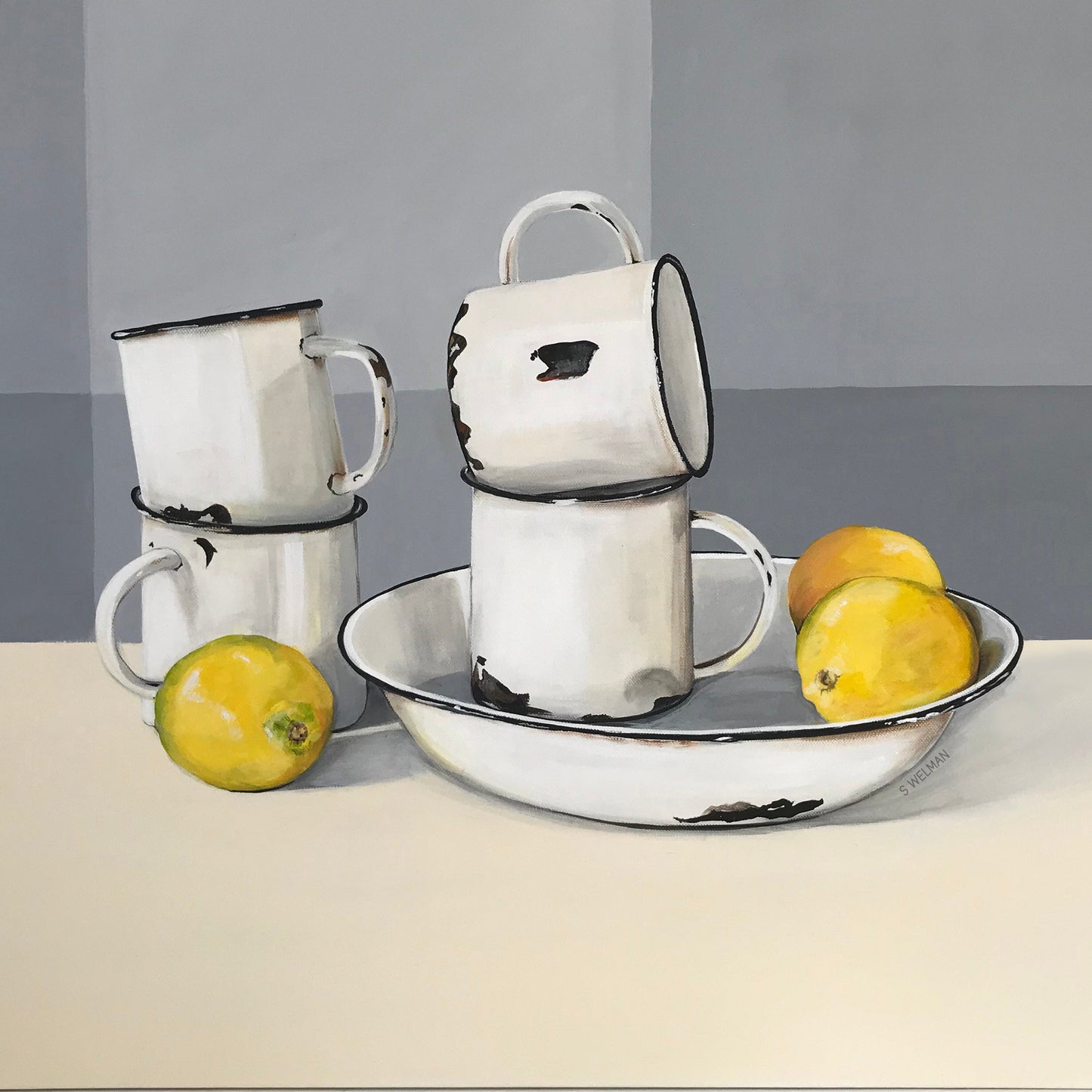 Farmhouse Enamel & Lemons by Sharon Welman