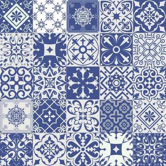 Moroccan Blue Tile vinyl
