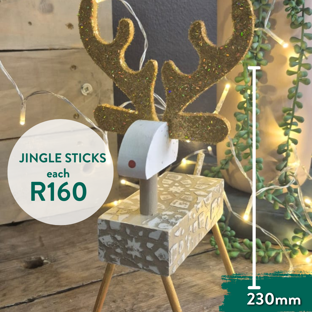 Wooden Reindeer –  Jingle Sticks (Small)