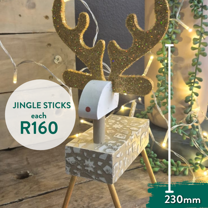 Wooden Reindeer –  Jingle Sticks (Small)