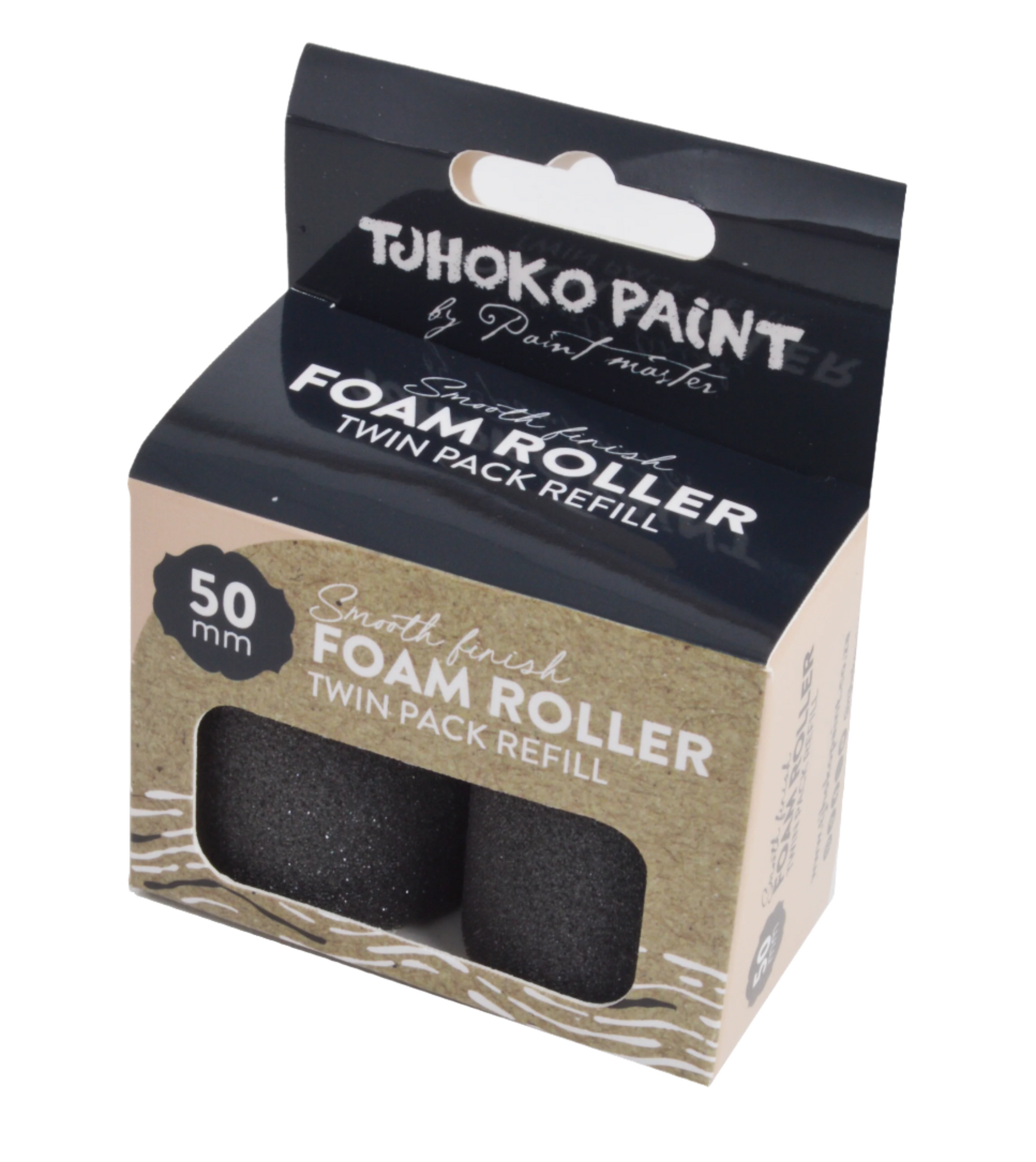 The Tjhoko Foam Roller Twin Pack Refill (50mm) is designed for flawless results on small to medium surfaces. High-density foam ensures even coverage without brush marks.