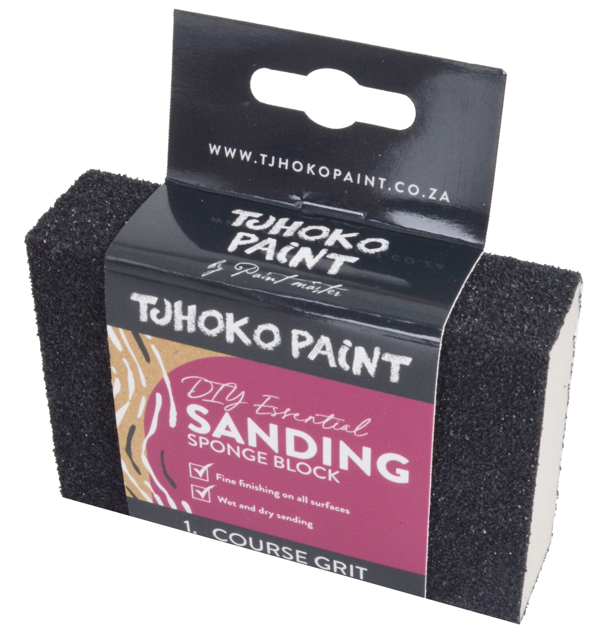The Tjhoko Sanding Sponge Block is a flexible, comfortable sanding solution for both flat and curved surfaces