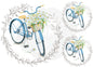 Vintage Blue Bike with daisies