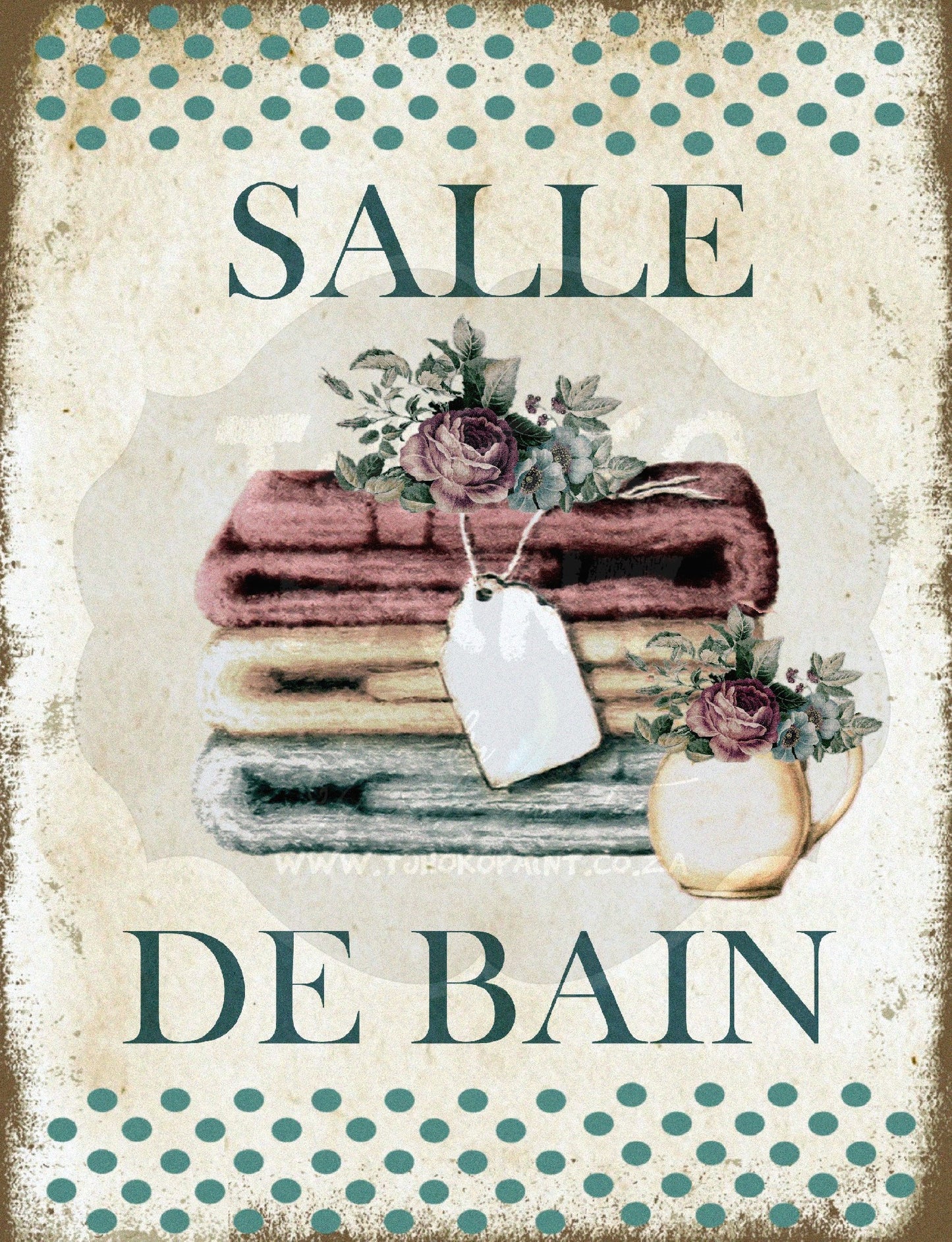 Salle de Bain - Laundry Motif Water Transfer