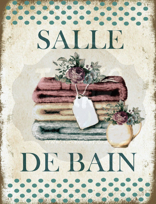 Salle de Bain - Laundry Motif Water Transfer