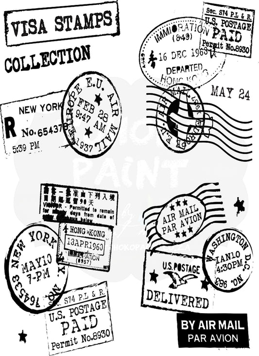 Visa Stamps Collection Water Transfer