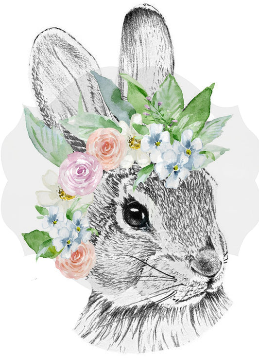 Floral Bunny Head Water Transfer