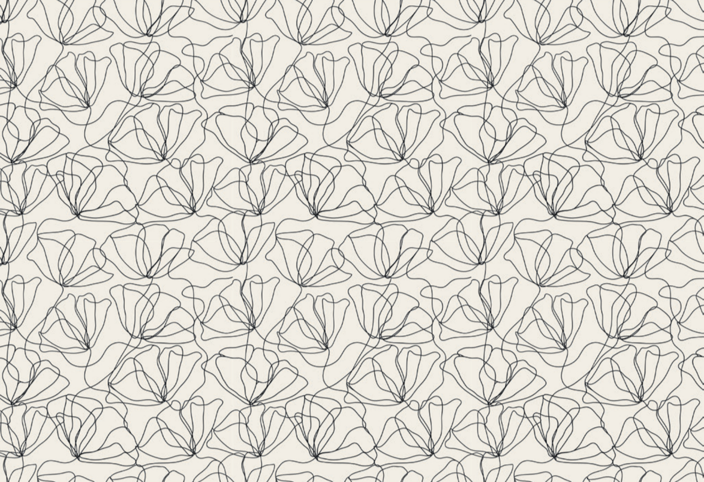 Minimalist, continuous line drawing of blooming flowers, creating an elegant and modern design